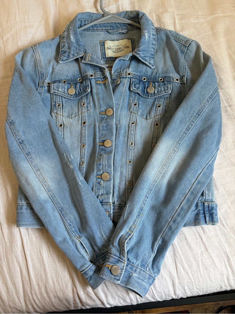 Ashley By 26 International Light Blue Studded Denim Jacket
